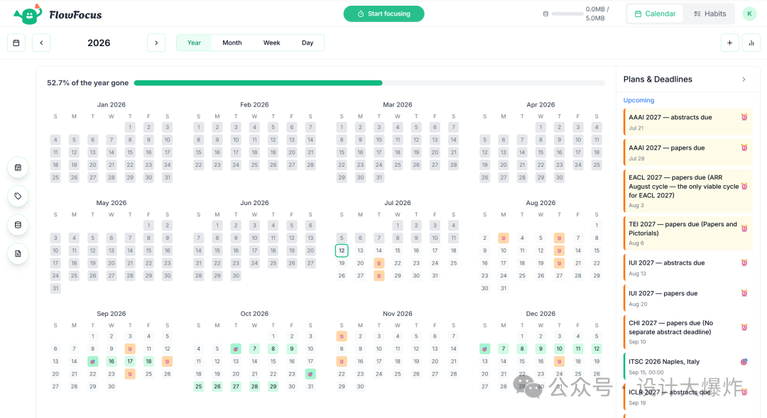 FlowFocus 的会议详情页