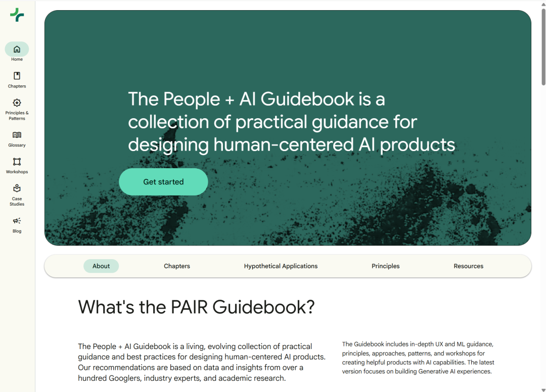 Google PAIR 的 People + AI Guidebook 网站
